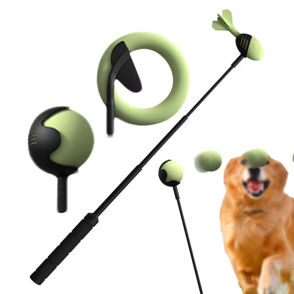Telescoping Throwing Ball Pole Toys Pet Tennis Launcher Pole Outdoor Training Toys Pet Supplies