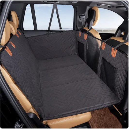 Waterproof Pet Car Seat Bed & Leash Seatbelt + Collapsible Water Bowl