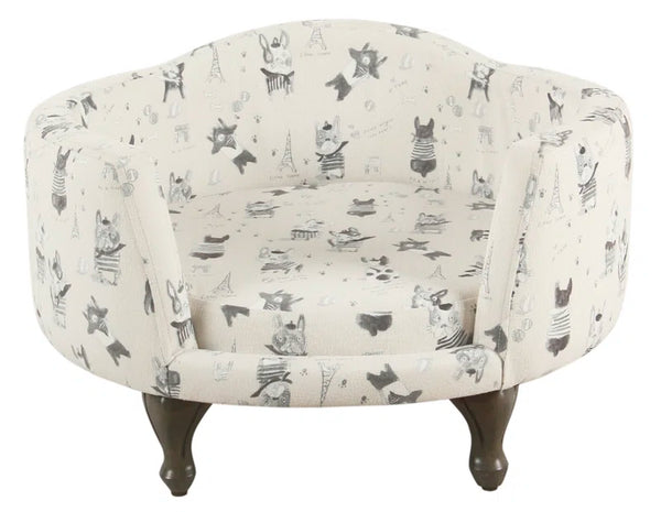 Barner Pet Bed - Stain Resistant French Bulldog Print