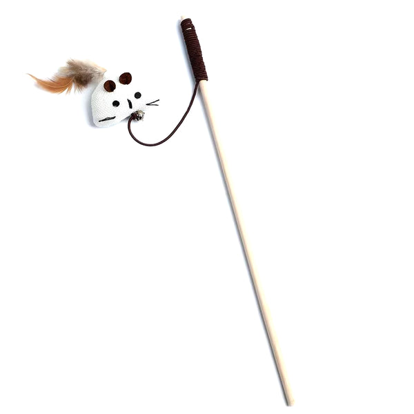Feather Toys Kitten Funny Colorful Rod Cat Wand Toys Wood Pet Cat Toys Interactive Stick Pet Cat Supplies