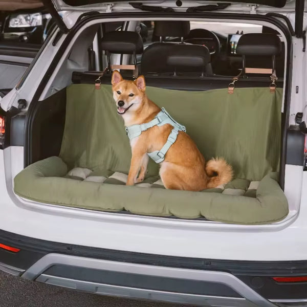 Travel Bolster Safety Back Seat Large Dog Car Seat Bed - Checkered Car Seat