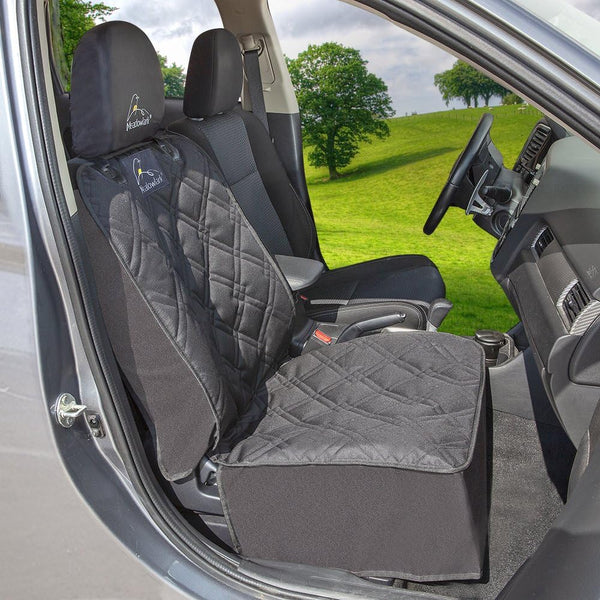 Front Car Seat Protector for Dogs in Trucks Cars & Suvs W/Free Seat Belt & Headrest Cover – 45 X 21 in Black