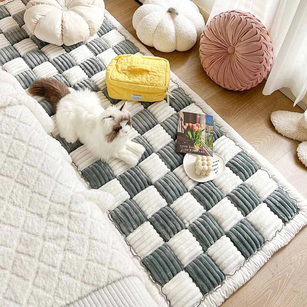 Dog Bed Mat Warm Pet Cat Scratchable Blanket Anti-Slip Washable Cushion Sofa Couch Cover Protector for Large Dogs Pet Supplies