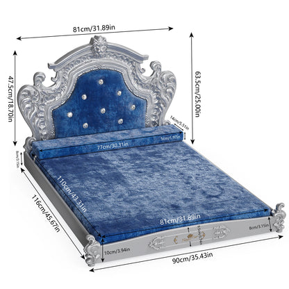 Luxury Pet Bed with Memory Foam Mattress, Washable Dutch Velvet Cover