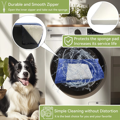Luxury Pet Bed with Memory Foam Mattress, Washable Dutch Velvet Cover