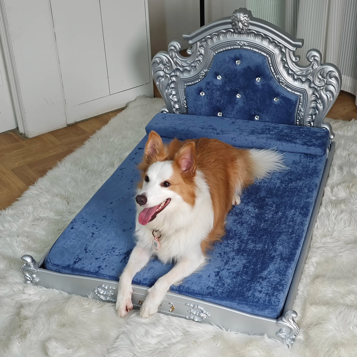 Luxury Pet Bed with Memory Foam Mattress, Washable Dutch Velvet Cover