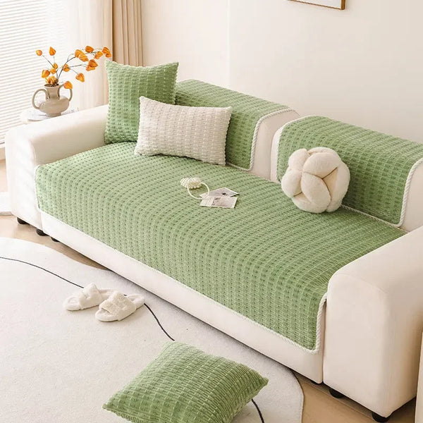 Soft Pattern Solid Color Non-Slip Sofa Cushion Winter Warm Anti-Cat Scratch Sofa Cover New Cream Style Sofa Cushion