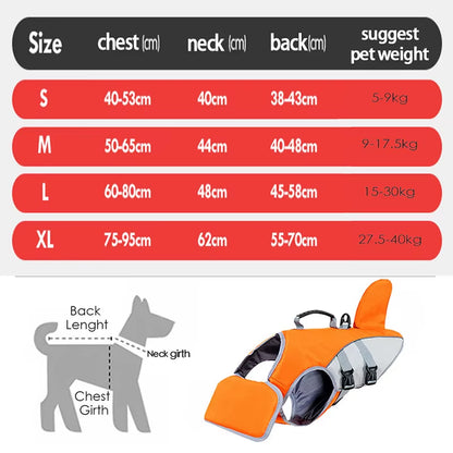 Life Jacket Shark Fin Safety Vest for Dogs