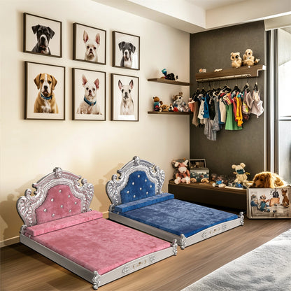 Luxury Pet Bed with Memory Foam Mattress, Washable Dutch Velvet Cover