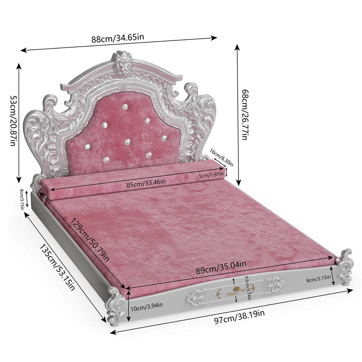 Luxury Pet Bed with Memory Foam Mattress, Washable Dutch Velvet Cover