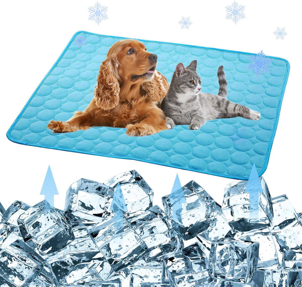 Pet Cooling Mat for Dogs Cats-Ice Silk Dog Cooling Mats, Summer Dog Cooling Pads, Dog Crate Mat Cat Cooling Mat, Portable & Washable Pet Cooling Blanket for Kennel/Sofa/Bed/Floor/Car Seats