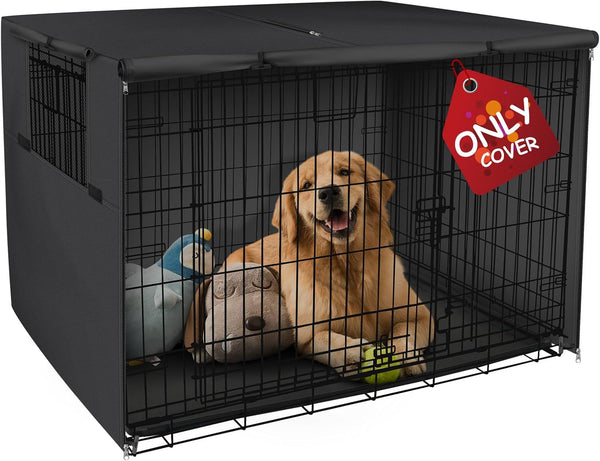 36 Inch Dog Crate Cover Heavy Duty Polyester Pet Kennel Sunshade Universal Fit for Wire Cage (Black)